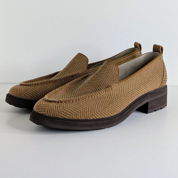 Rothy's Lug Loafer 11.5 Teak Herringbone Washable Recycled Platform - Picture 14 of 15